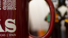 Image of a MAS Mug with day of the dead dolls