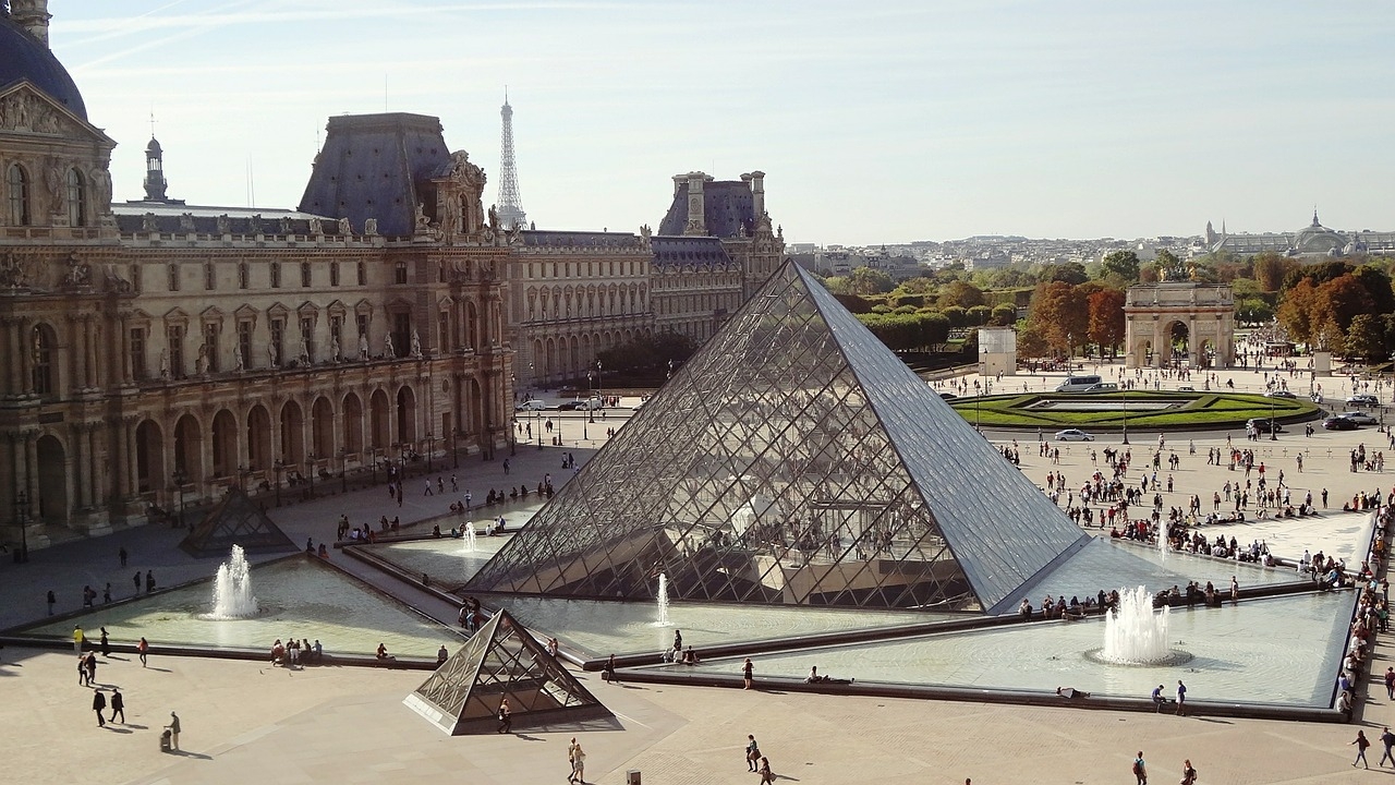 Aerial View of the Louvre Museum