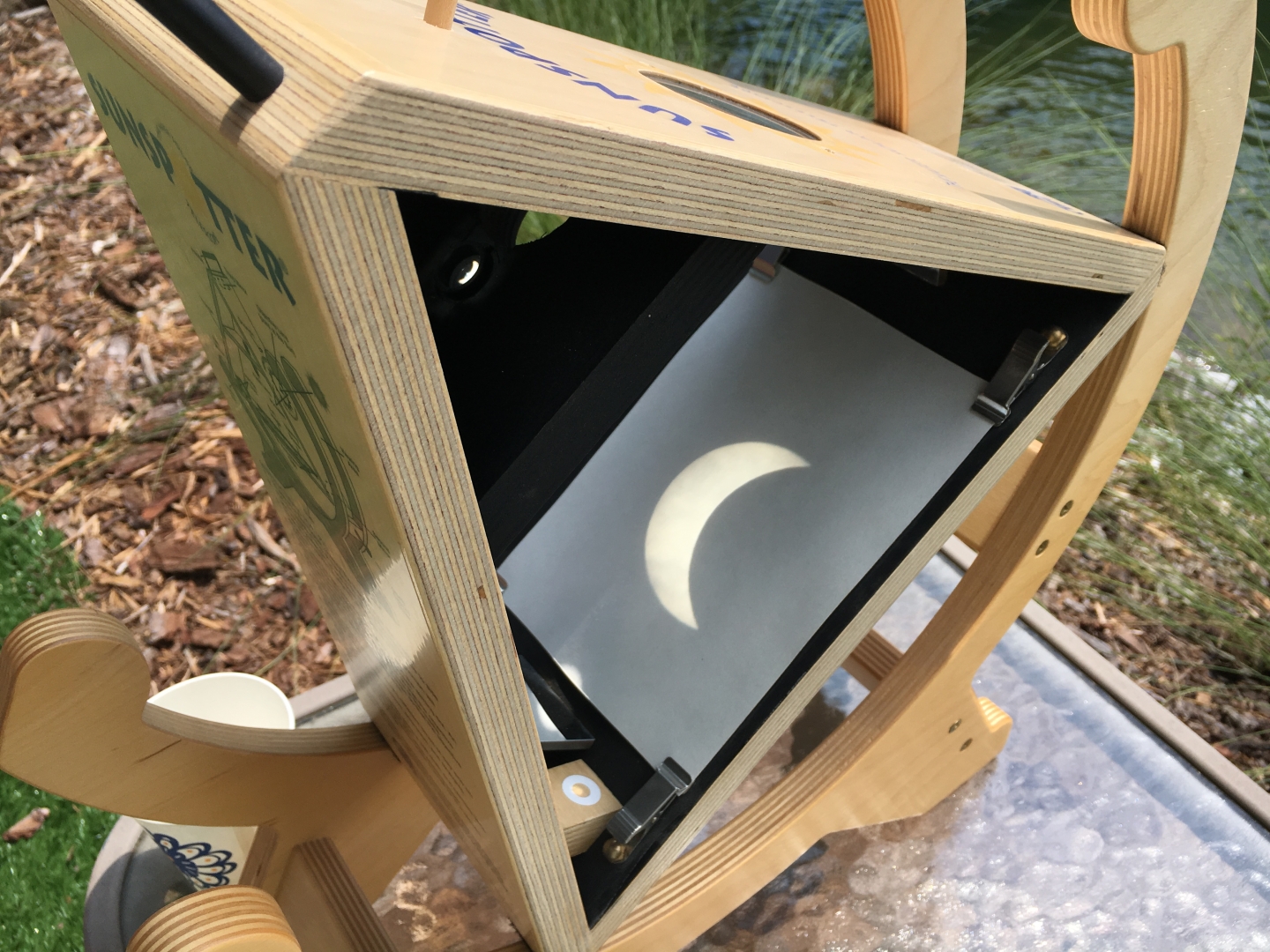 light box made of wood to project a clear image of an eclipse 