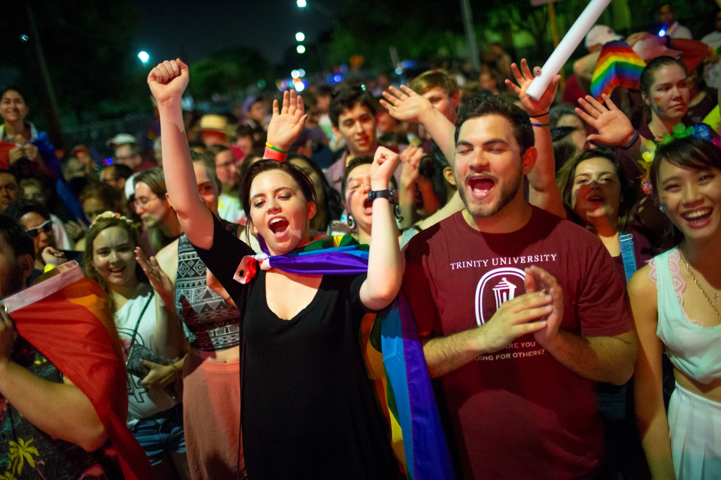 Group of Trinity Students at Pride Gathering