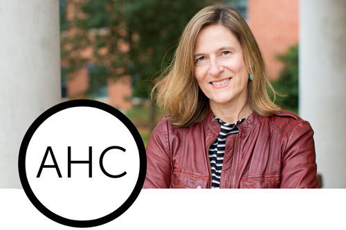 AHC logo superimposed on headshot of Allison Hawk