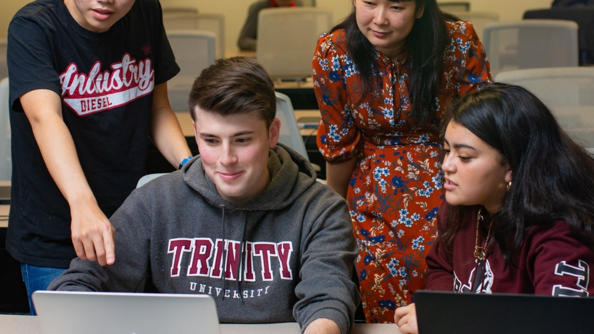 Trinity Math Students studying combinatronics