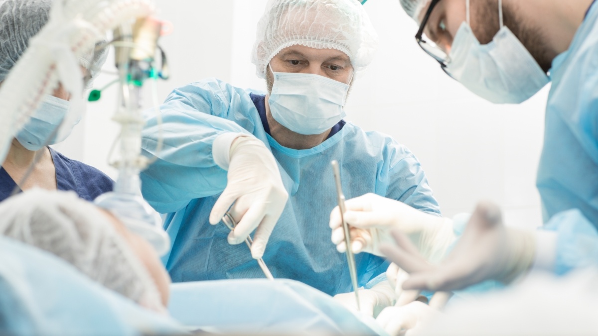 Doctors performing surgery